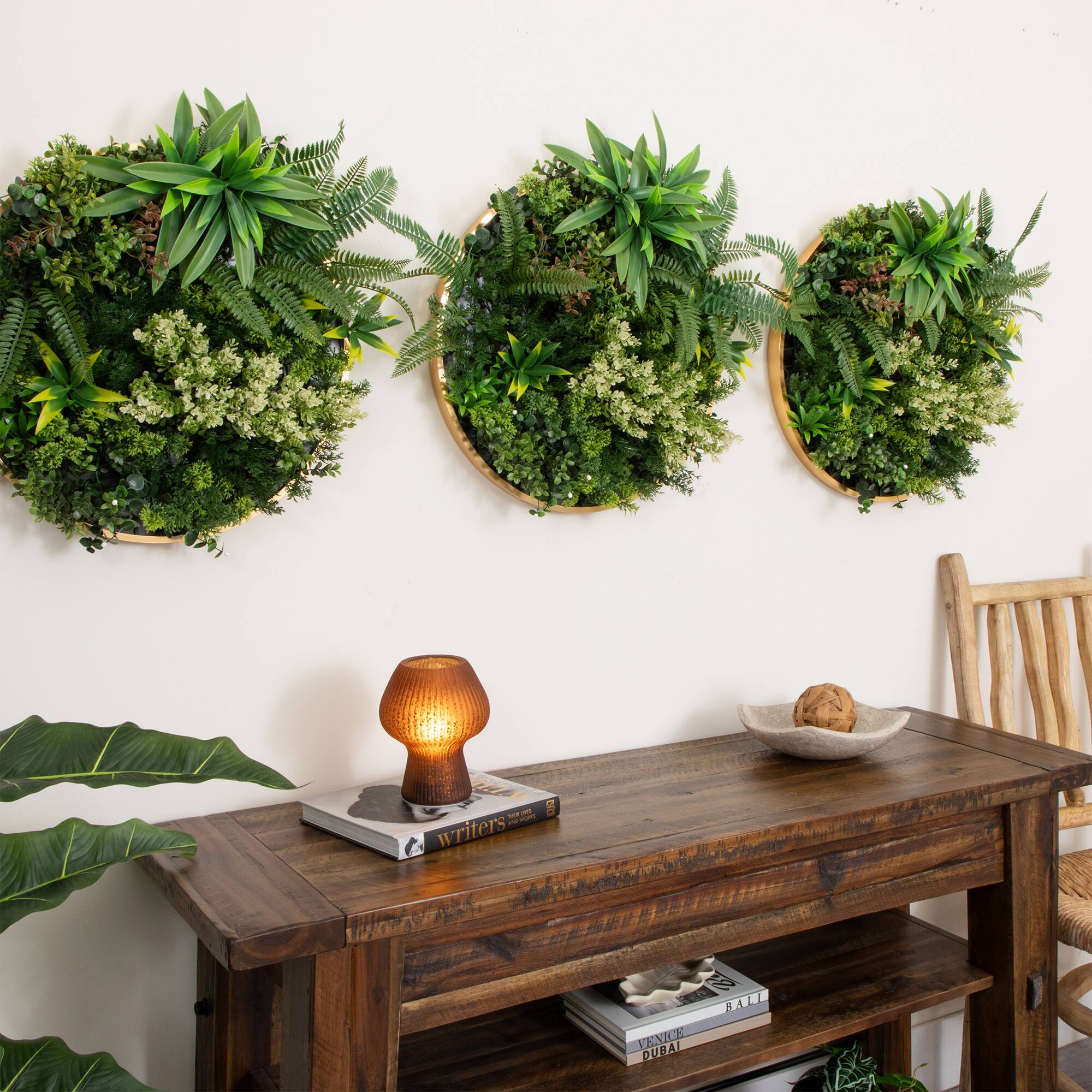 20" Framed Queensland Rainforest Artificial Living Wall Art Panel